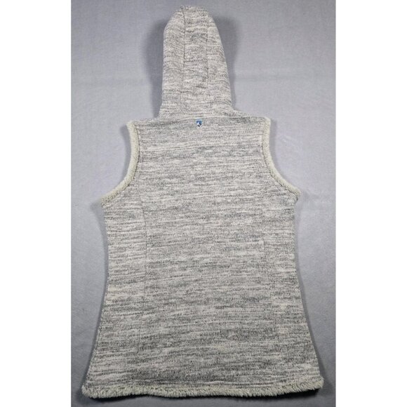 KUHL Women’s Alaska Vest Medium-P Heather Gray Hooded Fleece Full Zip - Picture 7 of 16